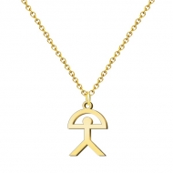 Collar con cadena e Indalo Acero Dorado