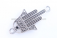 5 CONECTORES PLATA ANTIGUA MANO DE F�TIMA/ HAMSA 38x20mm