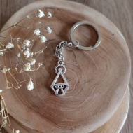 Llavero Silueta Covadonga plata antigua