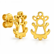 Pendientes con silueta filigrana Virgen de la Fuensanta, Acero Dorado