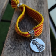 Pulsera fallera virgen de los desamparados mensaje con senyera elstica