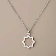 Colgante Estrella Mudjar Acero Plateado