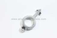 10 COLGANTES SÍMBOLO MASCULINO PLATA ANTIGUA 18x8mm