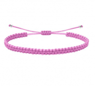 Pulsera ajustable macram� rosa con acero
