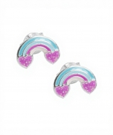 Pendientes arcoris con corazn brillante en Plata 925  9x6 mm