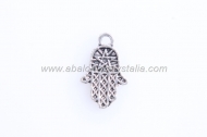 10 COLGANTES MANO DE HAMSA/FTIMA PLATA ANTIGUA 15x10mm