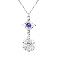 Collar acero inoxidable Tetragramaton con Nudo de Bruja y piedra Lapisl�zuli