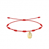 Pulsera de los 7 Nudos y la Virgen de Begoa, Acero Dorado
