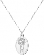 Collar con colgante medalla 1.8cm Virgen del Pilar acero inox. modelo 2