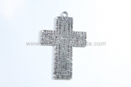 COLGANTE CRUZ PADRE NUESTRO PLATA ANTIGUA 49x33mm