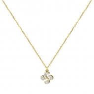 Collar con cadena y colgante Lauburu con strass, Acero Dorado