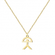 Colgante con cadena e Indalo Acero Dorado