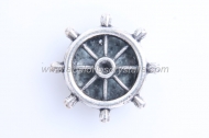 5 ABALORIOS PASO PLANO TIM�N PLATA ANTIGUA 21x5mm