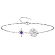 Pulsera Tetragramaton con Nudo de Bruja y piedra Amatista