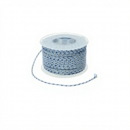 1 Bobina de algodn trenzado azul-marino-dorado 2mm, 45 metros aprox.