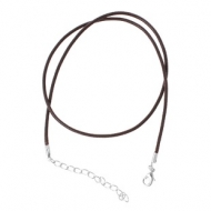 U7 – Collar de cordón de cuero negro y marrón de 2mm 3mm con