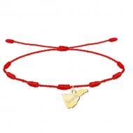 Pulsera 7 nudos roja, Mapa Isla de Tenerife, Acero dorado