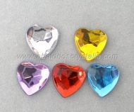 MIX 20 CORAZONES ACRLICOS CABUCHONES 8x8mm