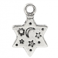 10 ESTRELLAS FIRMAMENTO PLATA ANTIGUA 20x16mm