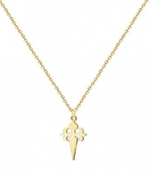 Colgante con cadena Cruz de Santiago, Acero Dorado