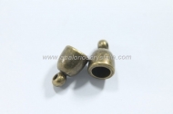 10 MINI CAPUCHONES BRONCE CON ANILLA 9x6mm