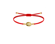 Pulsera de cordn de nylon rojo con conector de acero dorasdo Virgen del Roco