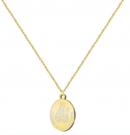 Colgante y cadena Virgen de la Almudena, Acero Dorado