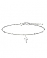 Pulsera con cadena Cruz de Santiago, Acero Plateado