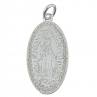 Colgante Medalla Virgen de Guadalupe 11x22mm plata de Ley 925