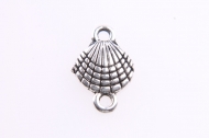 10 CONECTORES CONCHA PLATA ANTIGUA 16x10mm