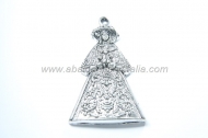 COLGANTE PASTORA  SRA. DEL ROCO PATRONA DE ALMONTE PLATA ANTIGUA 54x33mm
