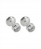 Pendientes beb chatn con circonita en Plata 925  4 mm