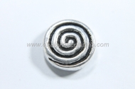 5 ABALORIOS FICHA ESPIRAL PLATA ANTIGUA 13x13x4mm