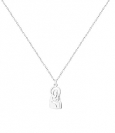 Collar con cadena y la Virgen de la Valvanera, Acero Plateado