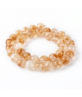 Tira de bolas lisas de piedra Citrino - Tamao a elegir