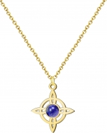 Colgante Nudo de Bruja Acero Dorado con Lapislazuli
