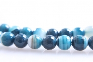 5 BOLAS FACETADAS AGATA BANDEADA AZUL 10mm