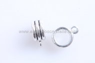 10 COLGADORES RAYAS CON ANILLA PLATA ANTIGUA 13x5mm (paso 7mm)