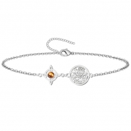 Pulsera Tetragramaton con Nudo de Bruja y piedra Ojo de Tigre