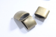 5 ABALORIOS ENTREPIEZA PASO PLANO BRONCE 16x13mm