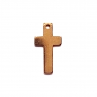 1 colgante cruz plana acero inoxidable dorado 20x11mm