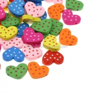 5 CORAZONES LUNARES DE MADERA MIX DE COLORES 22x17mm