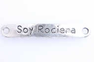 5 CONECTORES Soy Rociera PLATA ANTIGUA 44x7mm