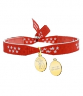 Pulsera Bandera de Madrid con colgante el Oso y el Madroo, Acero Dorado