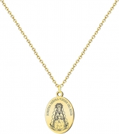 Collar acero inoxidable dorado con colgante medalla Virgen del Roco