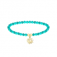 Pulsera turquesa Mapa Eguzquilore, Acero Dorado