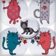 LMINA CON 30 IMGENES 30x30mm Gatos 4