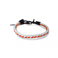 Pulsera cordn trenzado bandera de Espaa Blanco