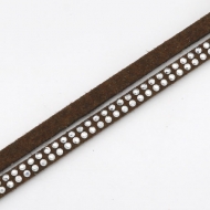 1 METRO DE ANTELINA CON TACHAS DE METAL MARRN 5mm