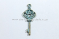 10 COLGANTES LLAVE BRONCE ENVEJECIDO 28x2mm